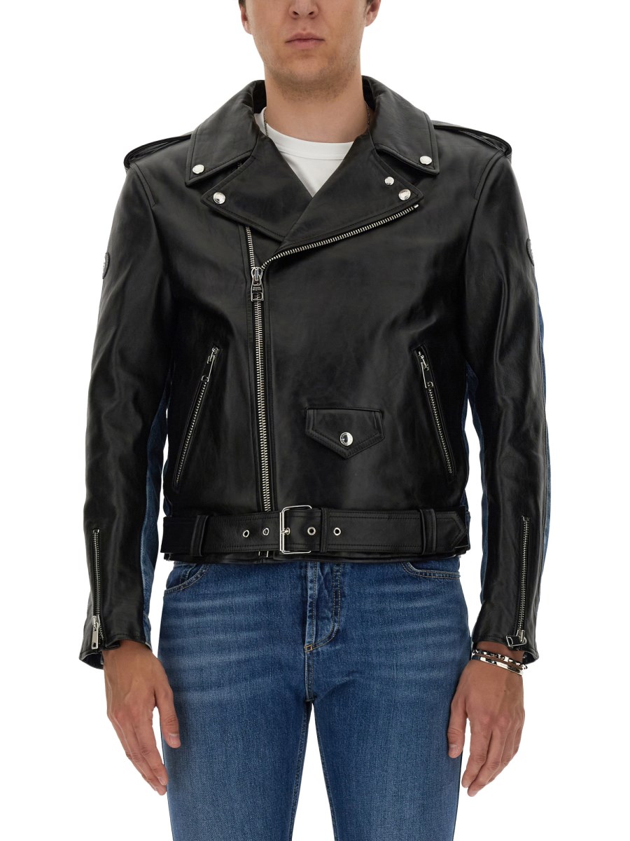 ALEXANDER McQUEEN LEATHER COMBO BIKER JACKET Eleonora Bonucci