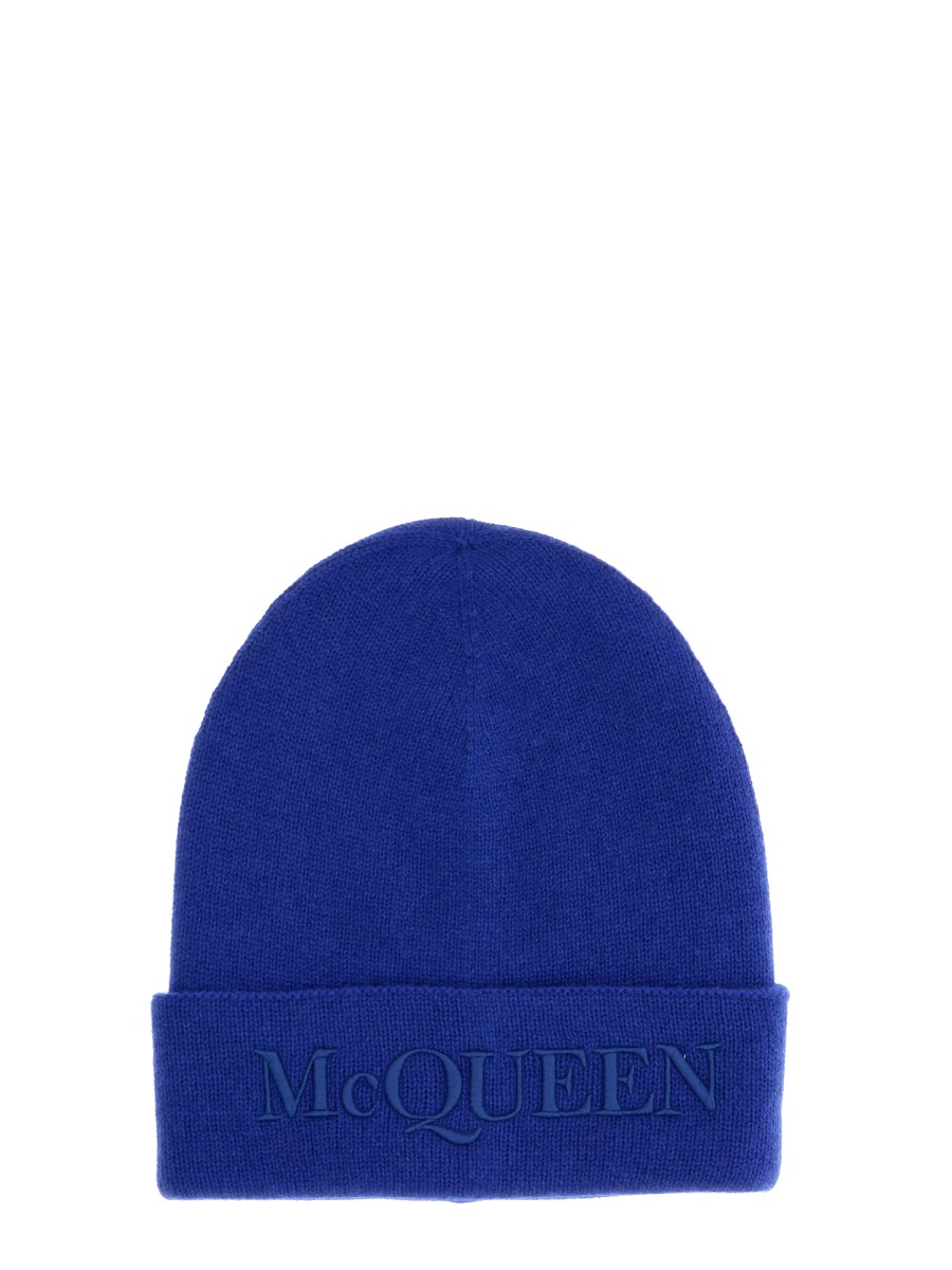 ALEXANDER McQUEEN CAPPELLO IN LANA E CASHEMERE CON LOGO