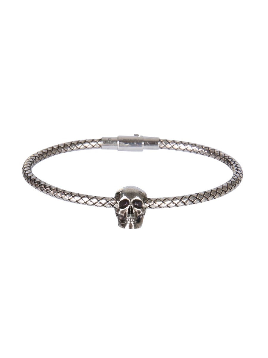 ALEXANDER McQUEEN BRACCIALE SKULL IN OTTONE