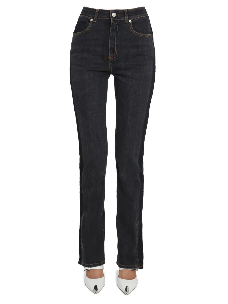 ALEXANDER McQUEEN JEANS WIDE LEG IN DENIM DI COTONE