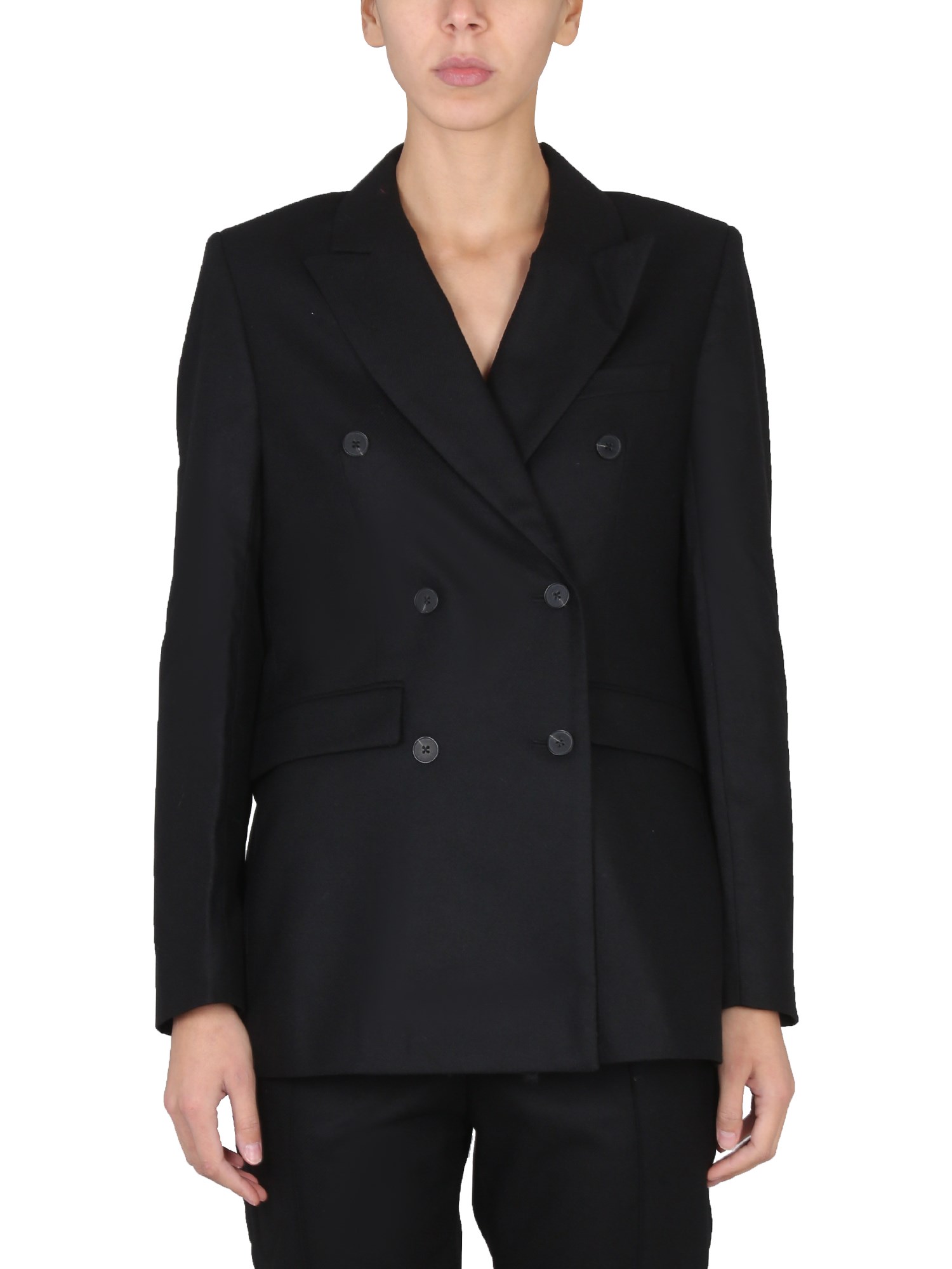 Remain Birger Christensen Double-breasted Wool-blend Twill Blazer In Black
