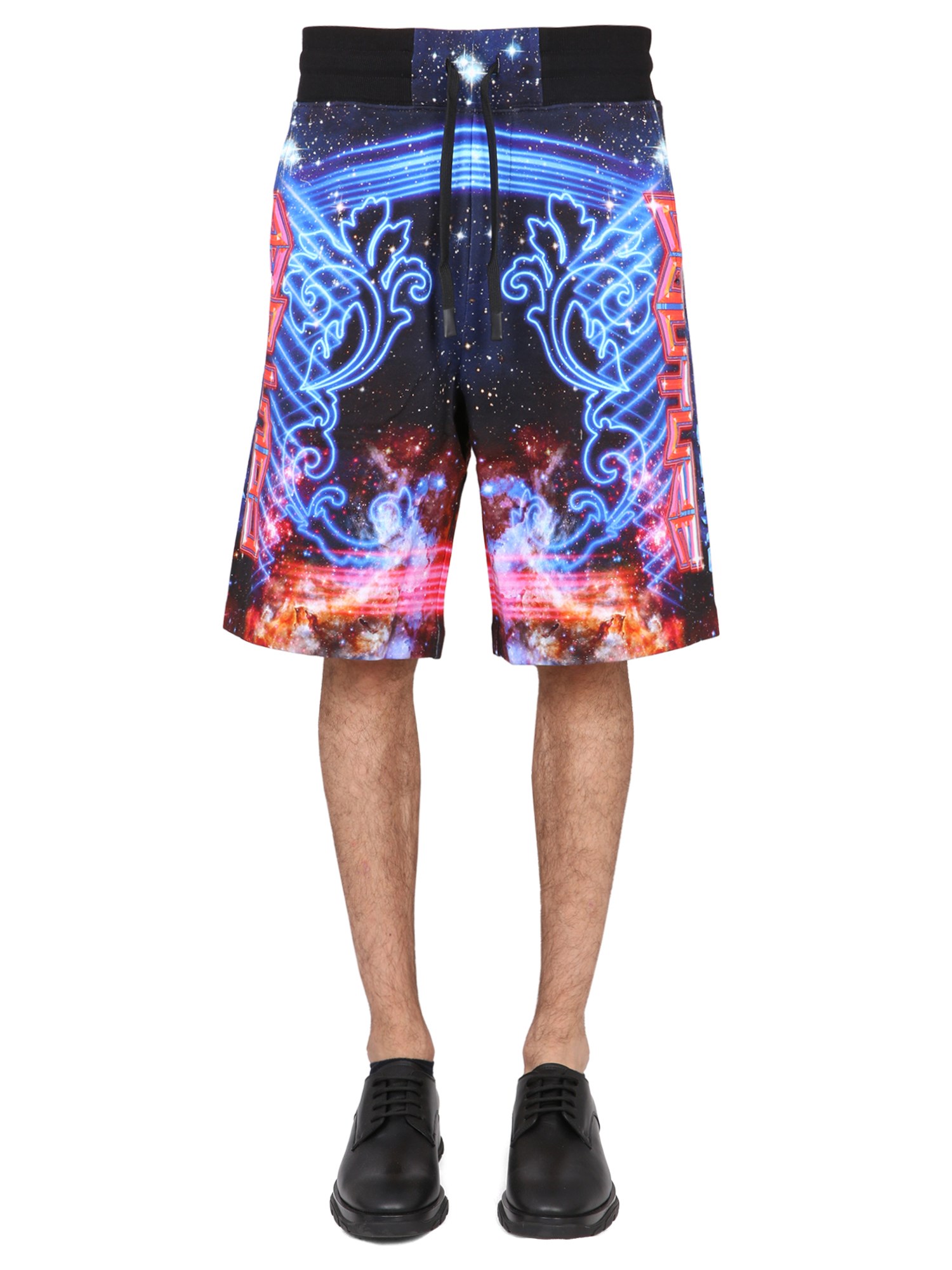 Shop Versace Jeans Couture Galaxy Bermuda In Multicolour