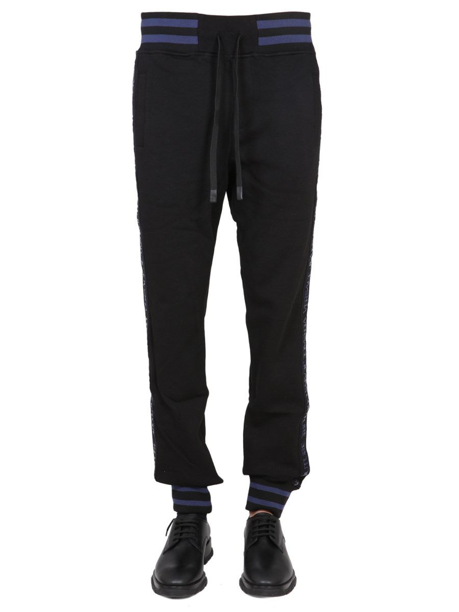 VERSACE JEANS COUTURE PANTALONE JOGGING IN COTONE CON ELASTICO