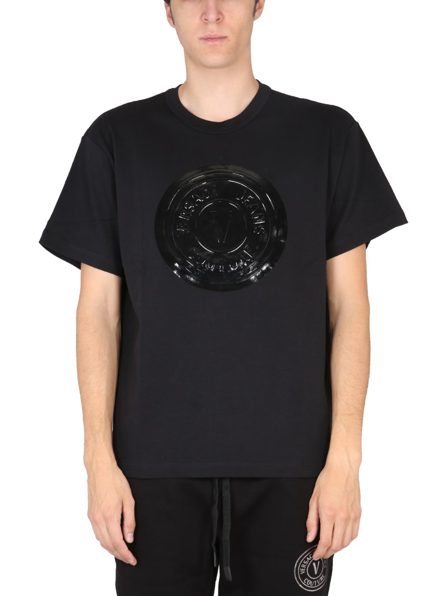 VERSACE JEANS COUTURE T-SHIRT IN COTONE CON LOGO