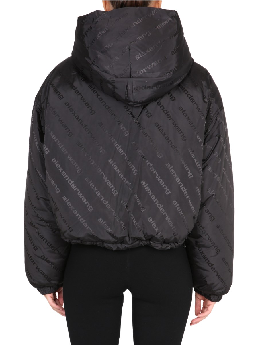 ALEXANDER WANG - JAQUARD LOGO NYLON SHORT DOWN JACKET - Eleonora Bonucci