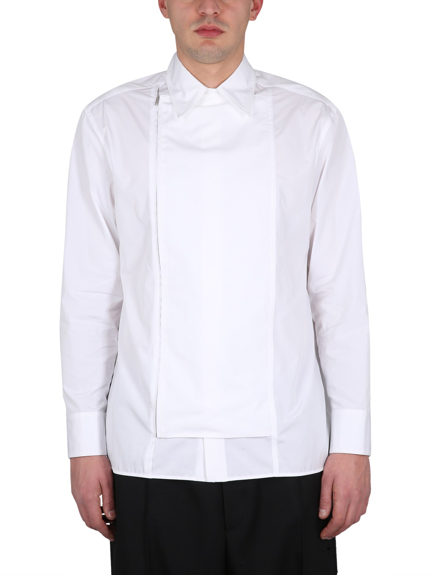 Shop Jil Sander Zippered Shirt In White