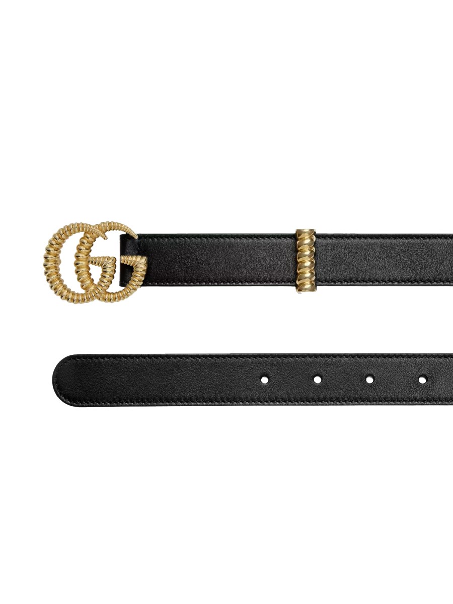 GUCCI LEATHER BELT WITH DOUBLE G TORCHON BUCKLE Eleonora Bonucci