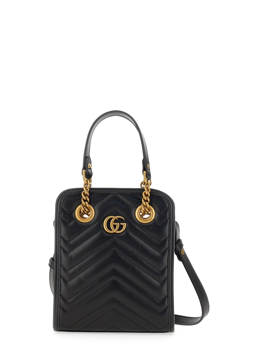 Borsa A Tracolla GG Marmont Mini In Pelle in Nero - Gucci