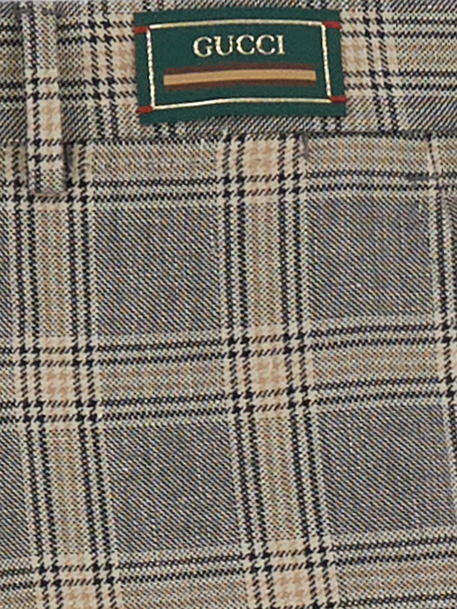 GUCCI - WOOL AND LINEN PANTS WITH PRINCE OF WALES PATTERN GUCCI - WOOL AND LINEN PANTS WITH PRINCE OF WALES PATTERN