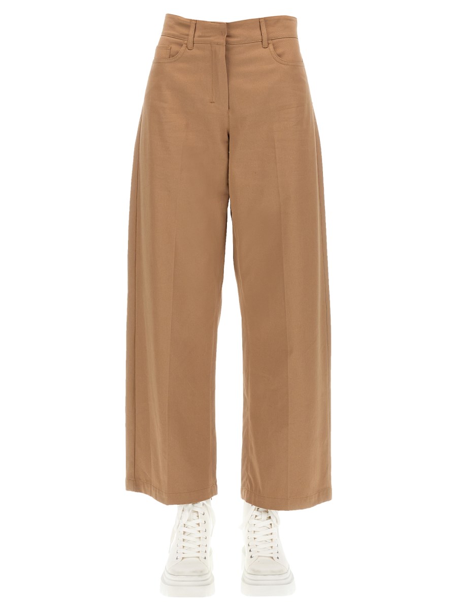 S MAX MARA PANTALONE WIDE LEG IN COTONE