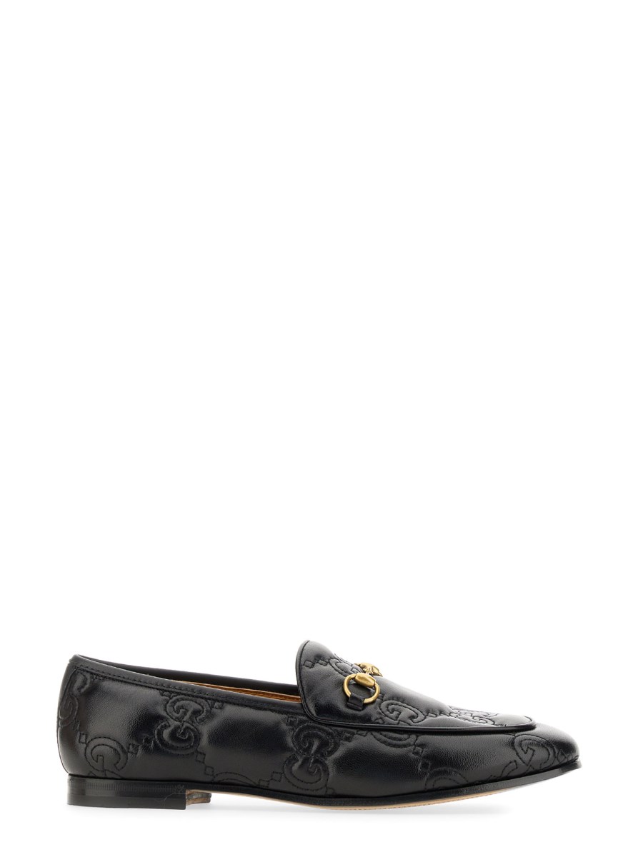 Gucci jordaan leather loafer on sale sale