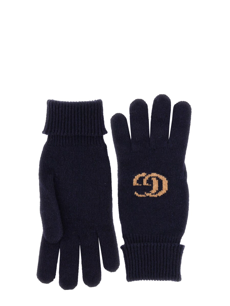 【GUCCI】 GG jacquard cashmere gloves 788503_3GB02_9200_001_100_0000