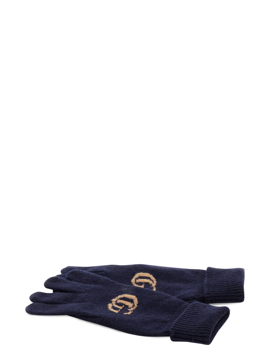 GUCCI - CASHMERE GLOVES WITH GG JACQUARD PATTERN - Eleonora