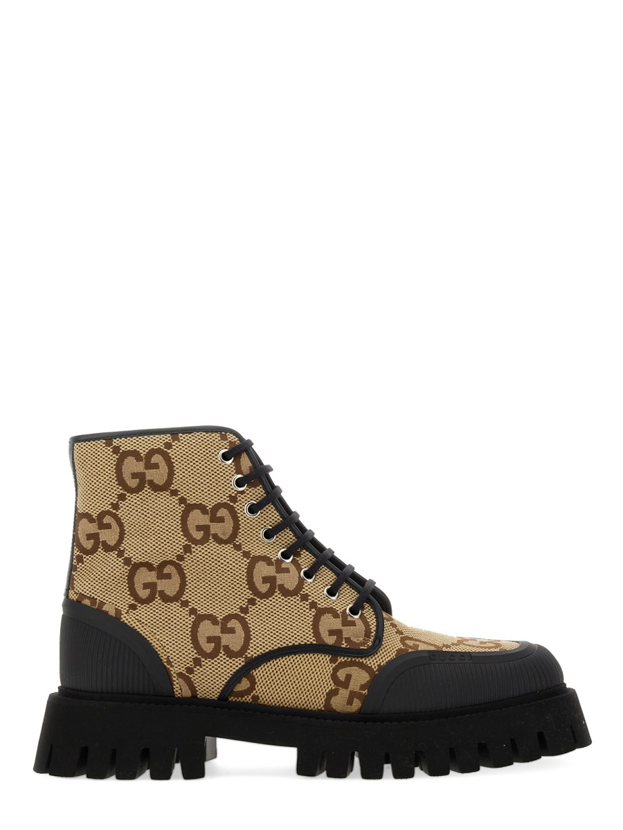 GUCCI LACE UP BOOT WITH MAXI GG PATTERN Eleonora Bonucci