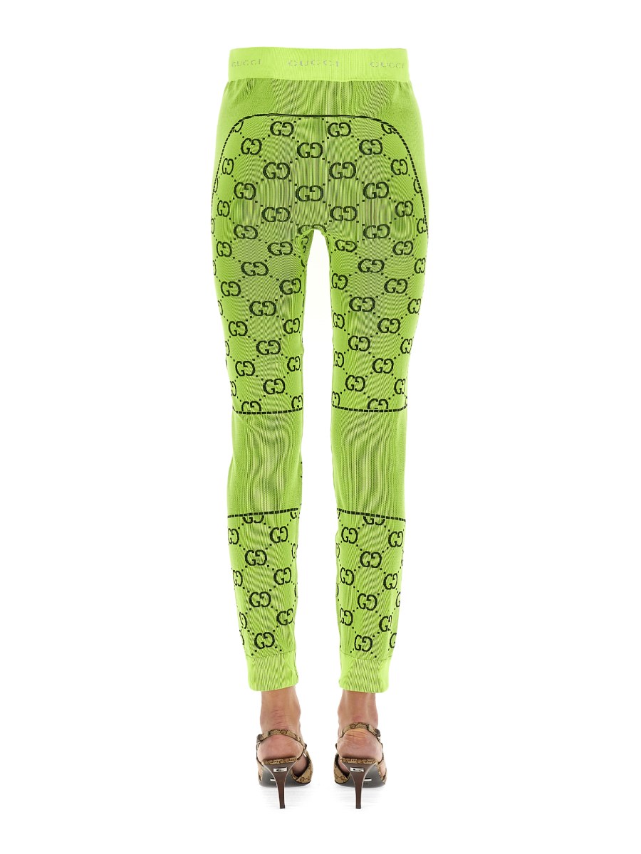 Gucci Neon Green GG Jacquard Jersey Leggings S Gucci | The Luxury Closet