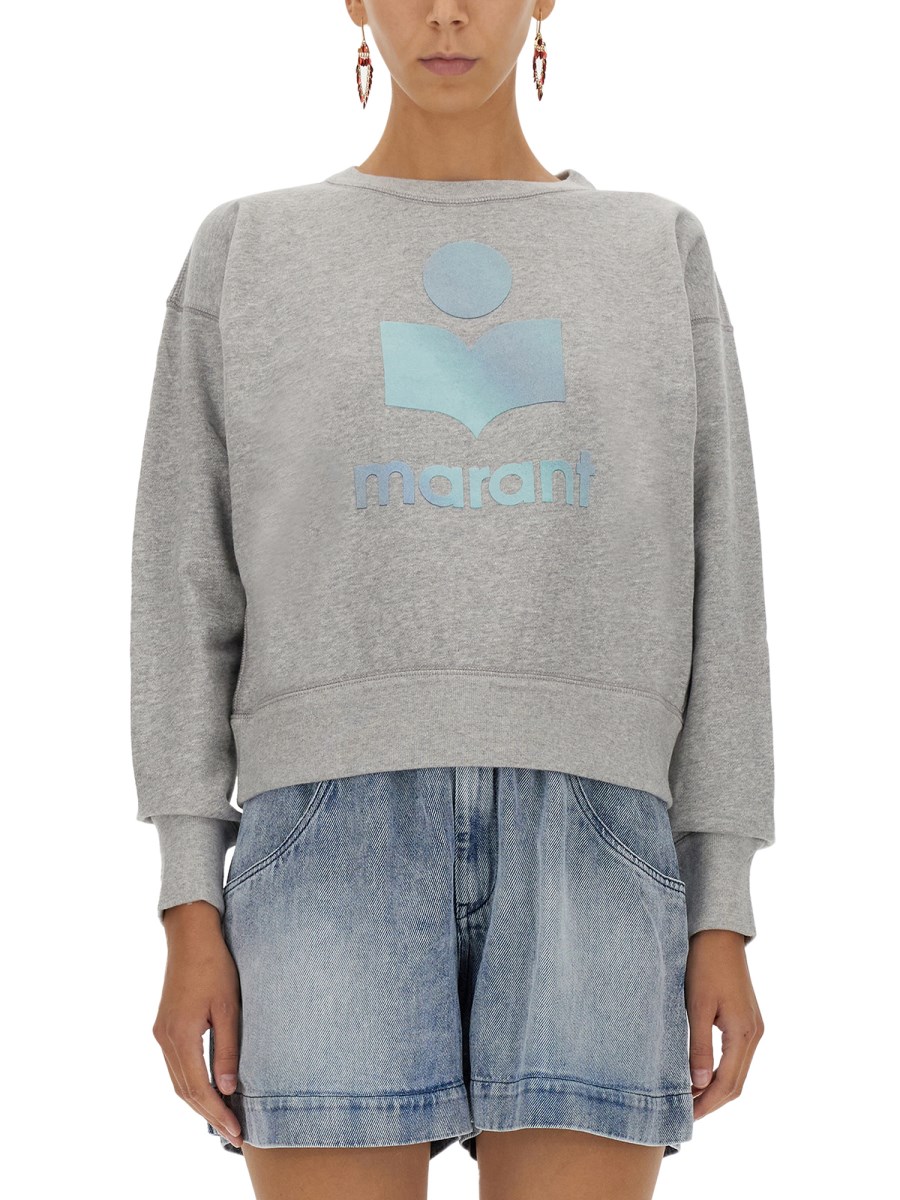 MARANT ETOILE COTTON MOBYLI SWEATSHIRT WITH FLOCKED LOGO Eleonora Bonucci