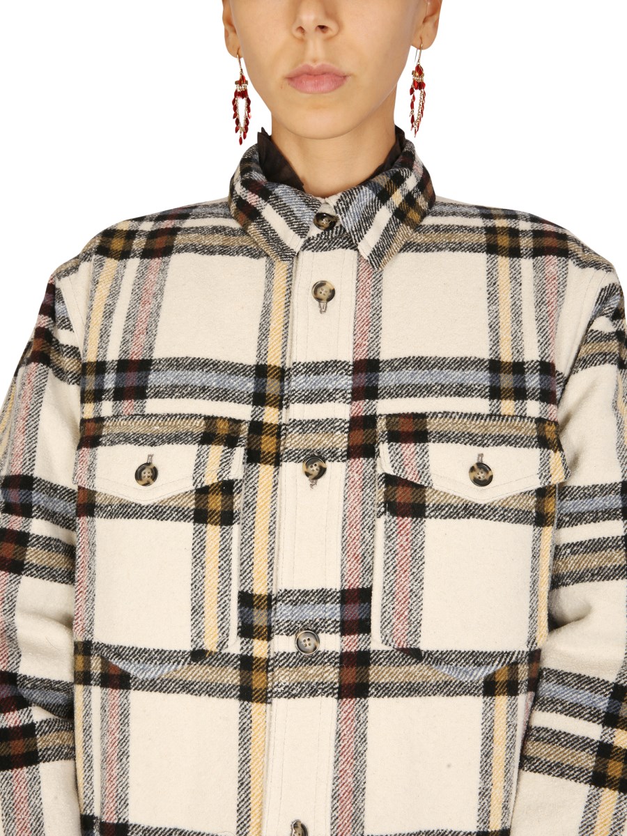 MARANT ÉTOILE - WOOL BLEND ERVEY JACKET WITH CHECK PATTERN - Eleonora  Bonucci