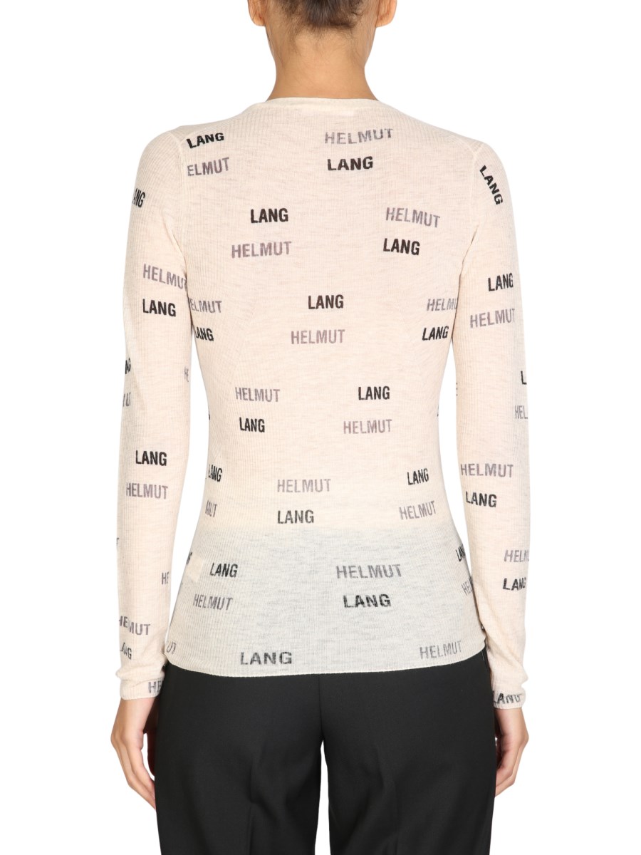 HELMUT LANG - WOOL CARDIGAN WITH ALL OVER LOGO - Eleonora HELMUT LANG - WOOL CARDIGAN WITH ALL OVER LOGO - Eleonora