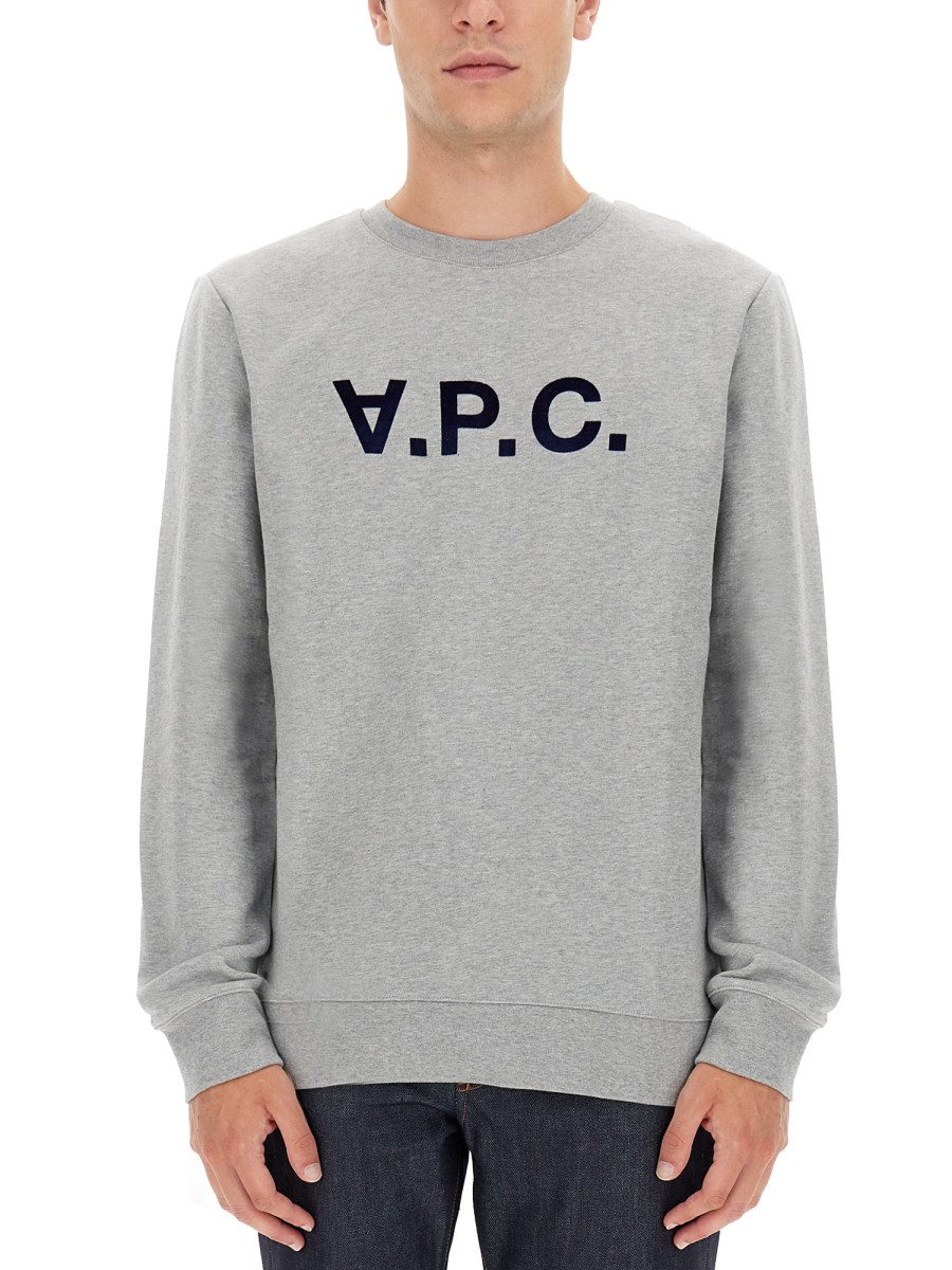 A.P.C. FELPA IN COTONE CON LOGO FLOCCATO