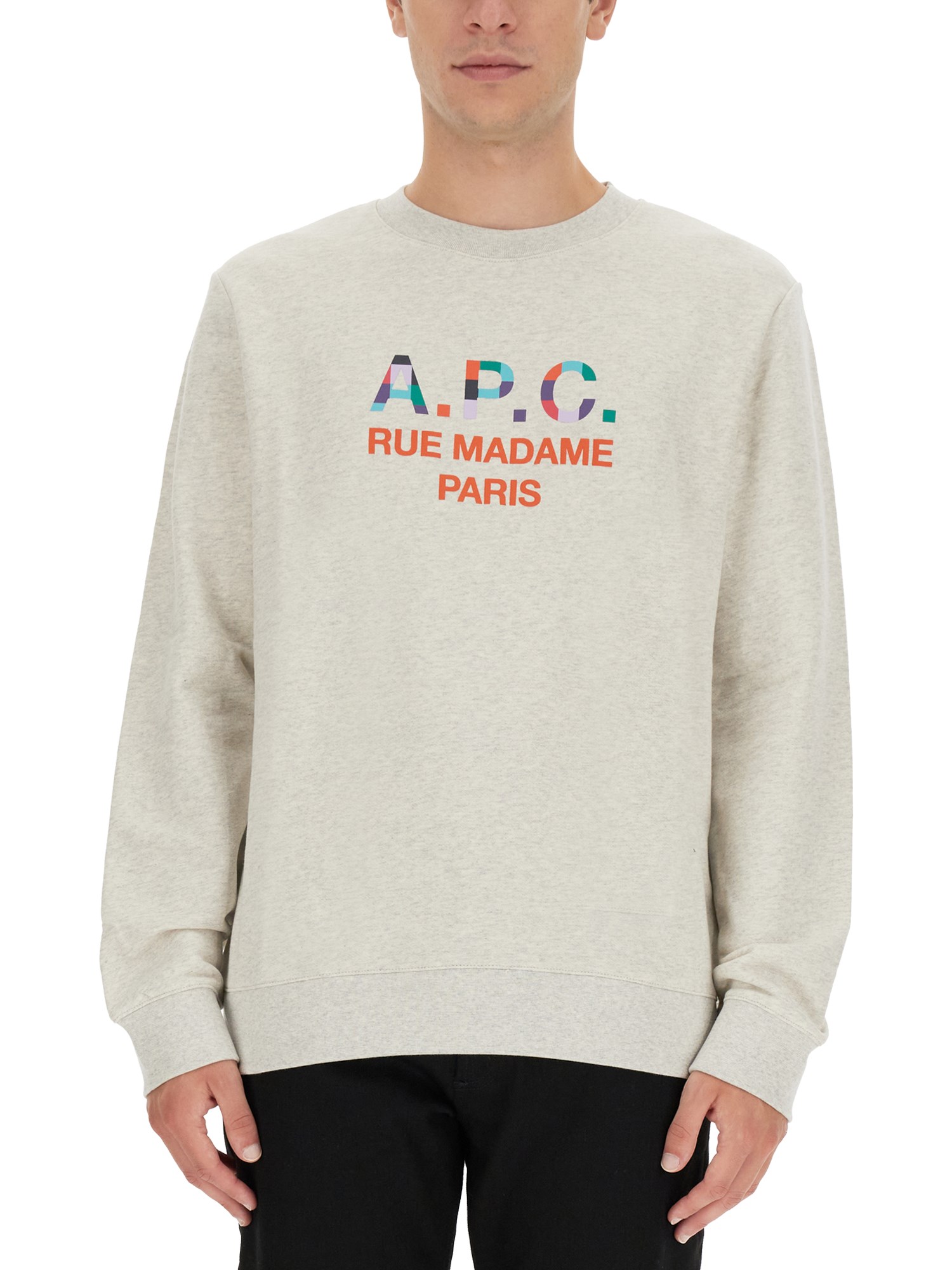 Shop Apc Sweatshirt "achilles" In Powder