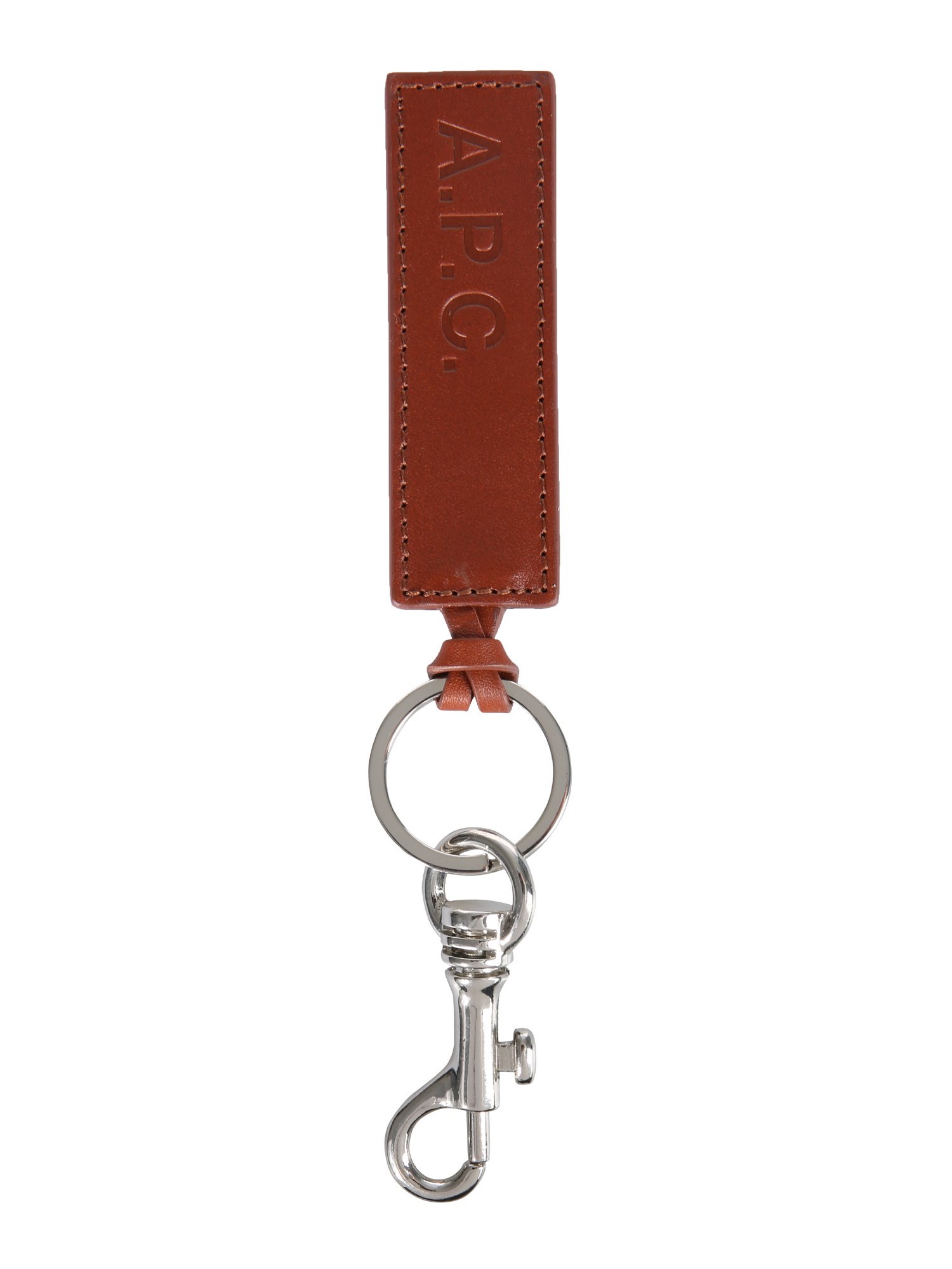 Apc Leather Keychain In Brown