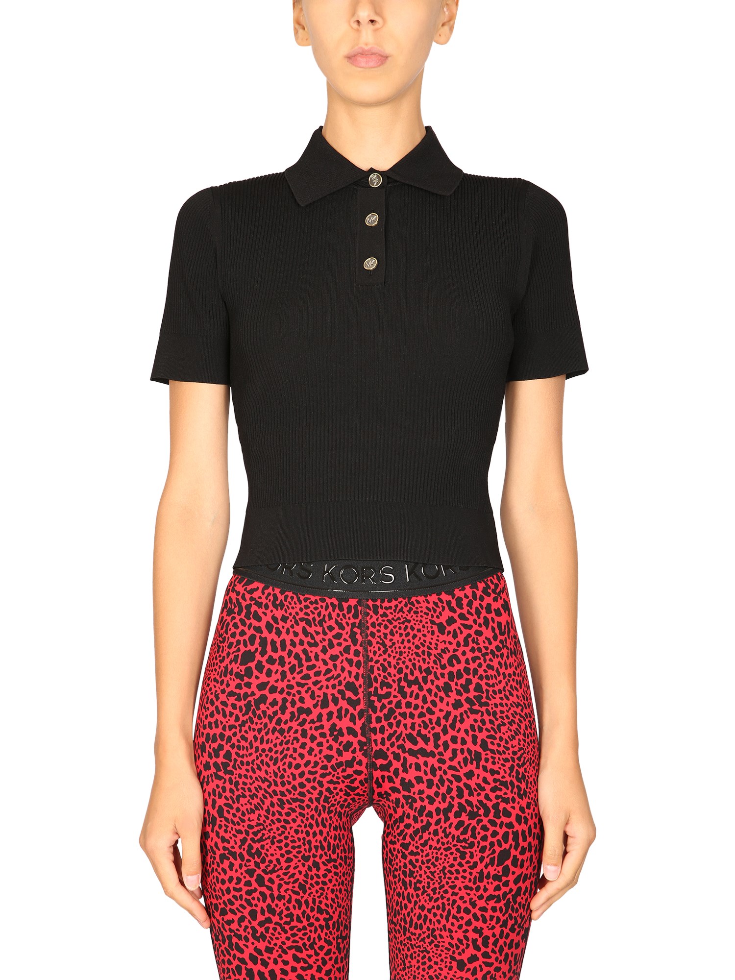 michael by michael kors polo shirt with logo buttons