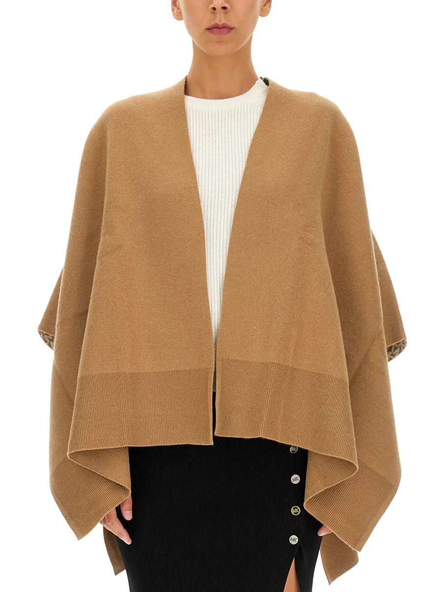 MICHAEL BY MICHAEL KORS - REVERSIBLE WOOL BLEND PONCHO WITH LOGO - Eleonora  Bonucci