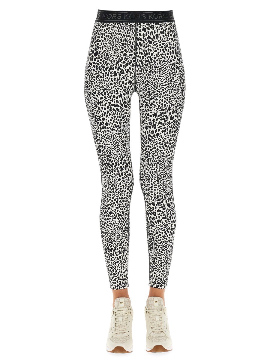 MICHAEL BY MICHAEL KORS - NYLON LEGGINGS WITH ALL OVER LOGO PRINT -  Eleonora Bonucci