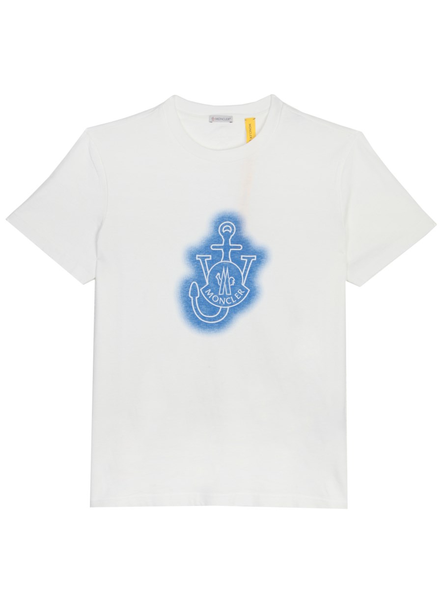 MONCLER GENIUS - COTTON JERSEY T-SHIRT WITH LOGO PRINT 1 MONCLER