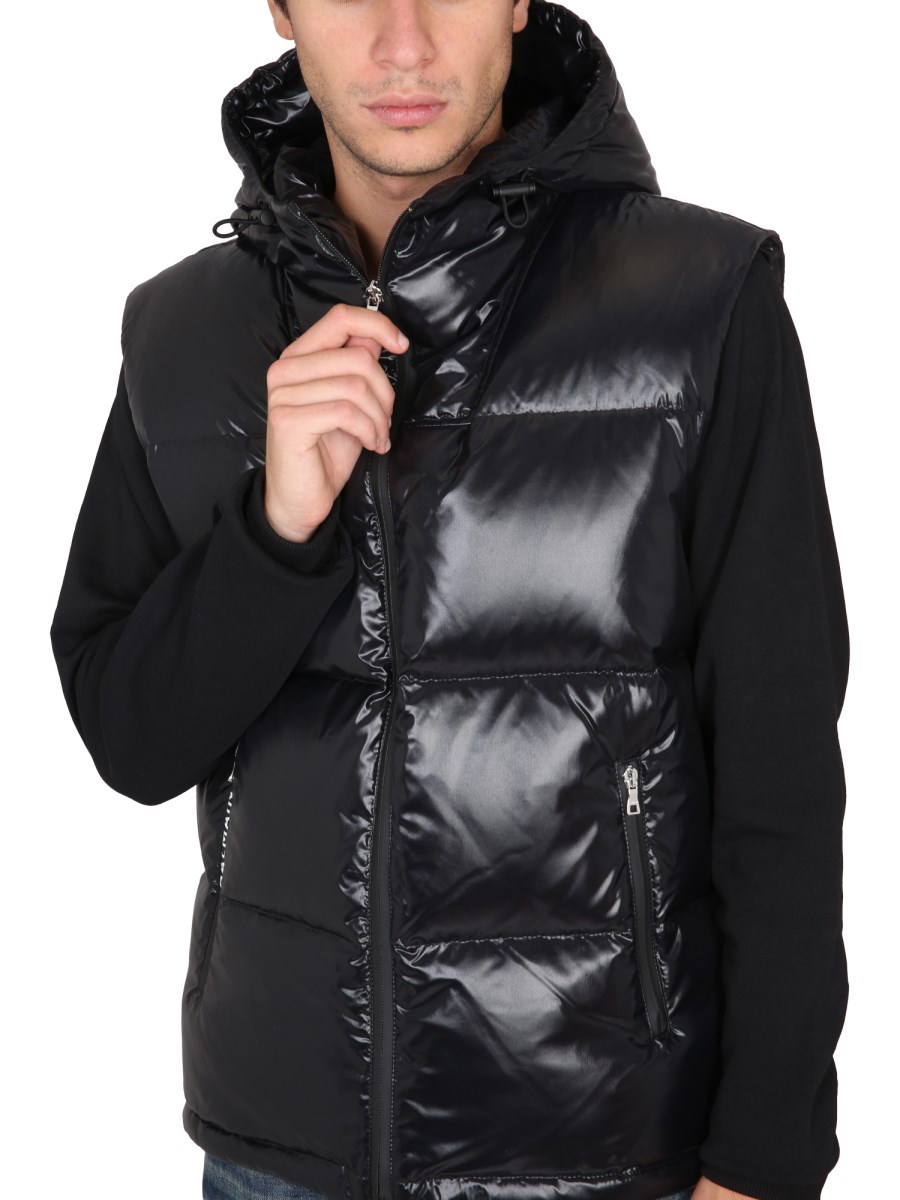 ジャケット・アウター Balyn Black Leather Down & Feather Vest BALMAIN - SLEEVELESS DOWN JACKET WITH HOOD - Eleonora Bonucci