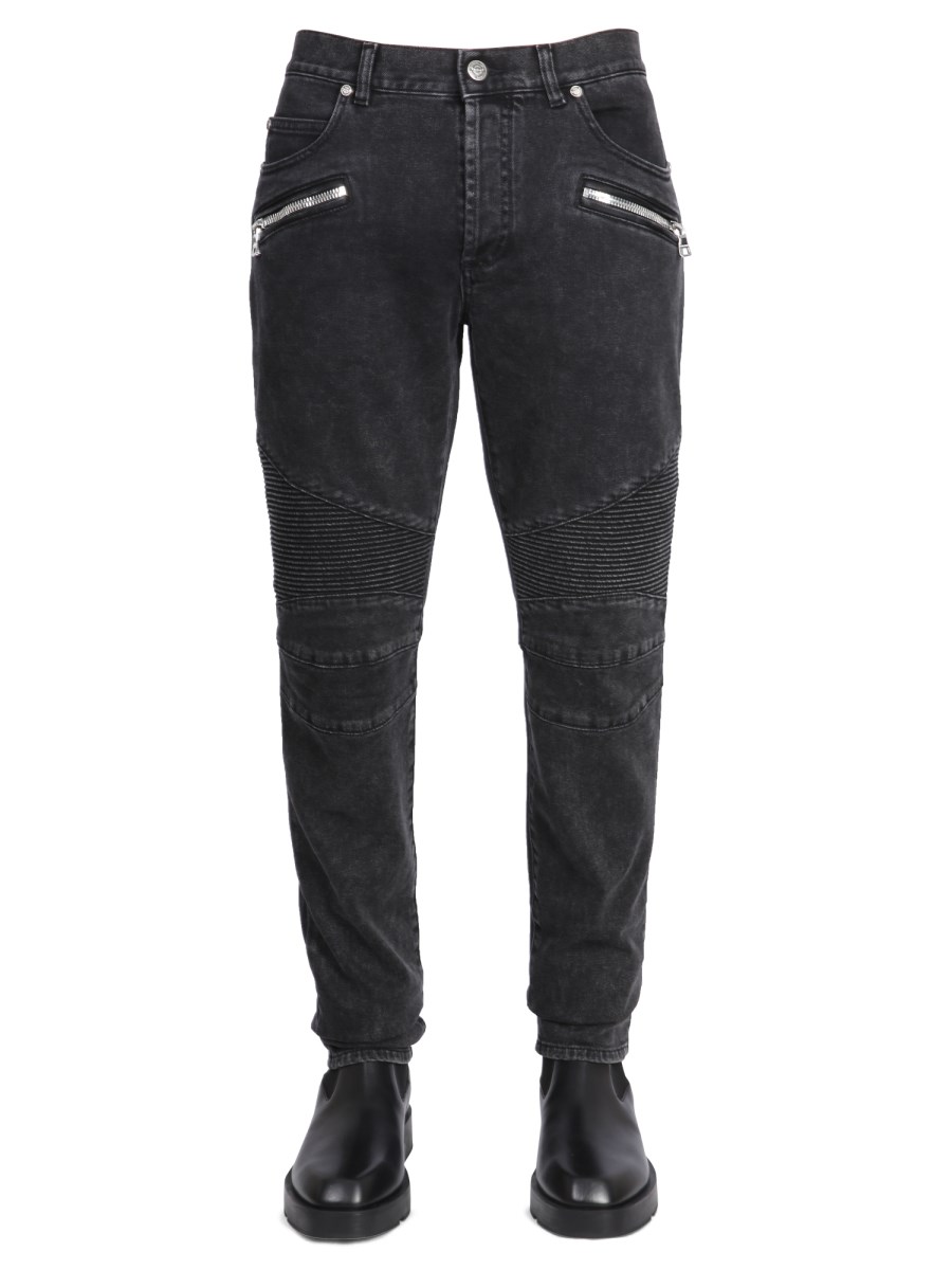 BALMAIN - COTTON DENIM JEANS - Eleonora Bonucci