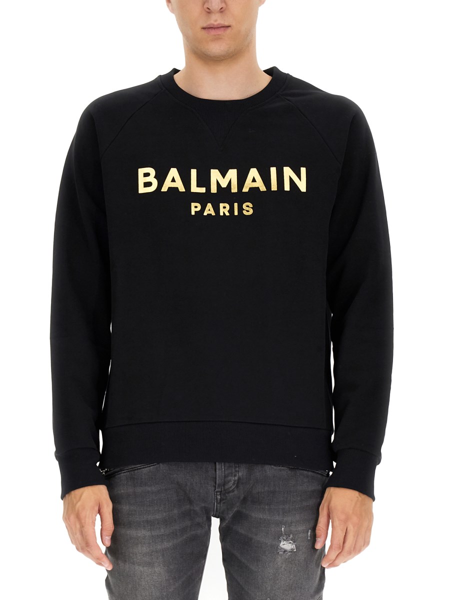 BALMAIN - SWEATSHIRT WITH LOGO PRINT - Eleonora Bonucci