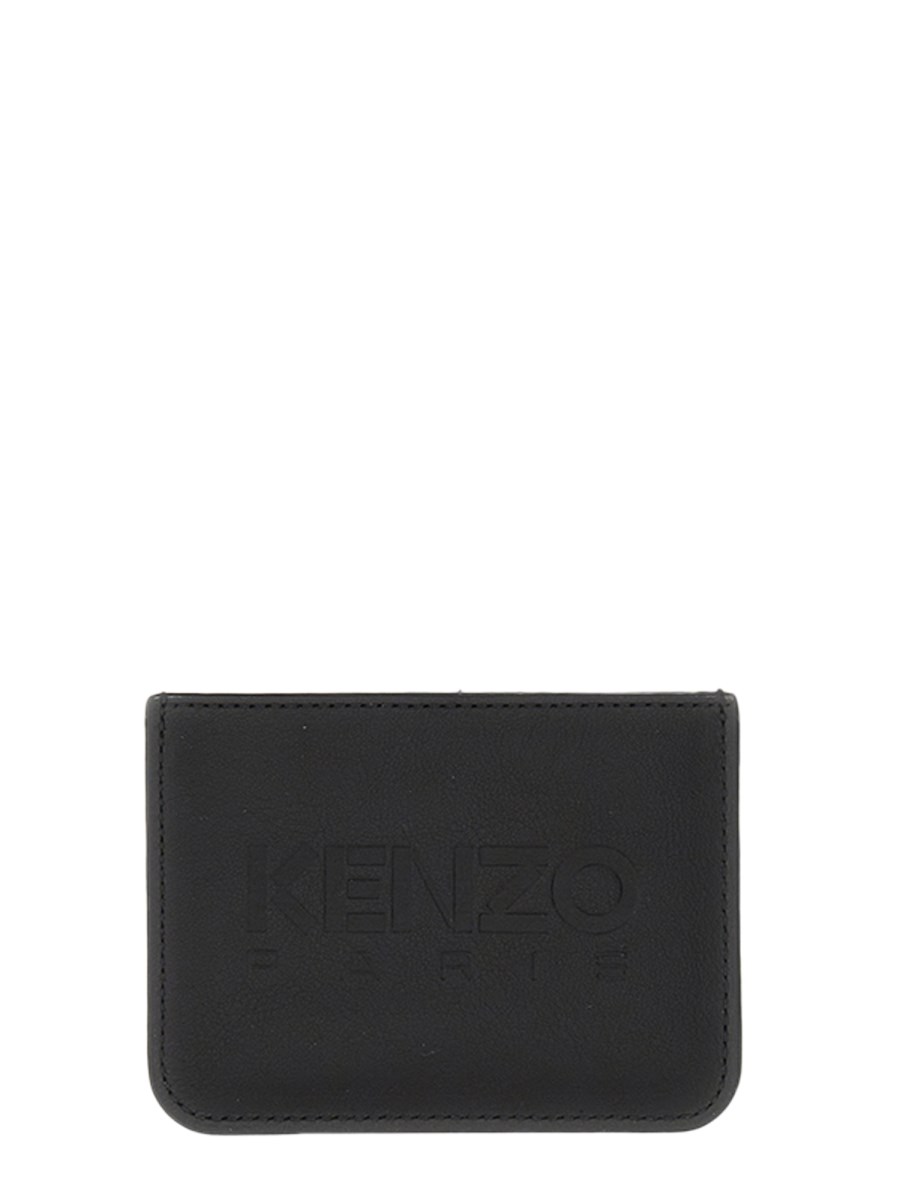 KENZO PORTA CARTE IN PELLE CON LOGO