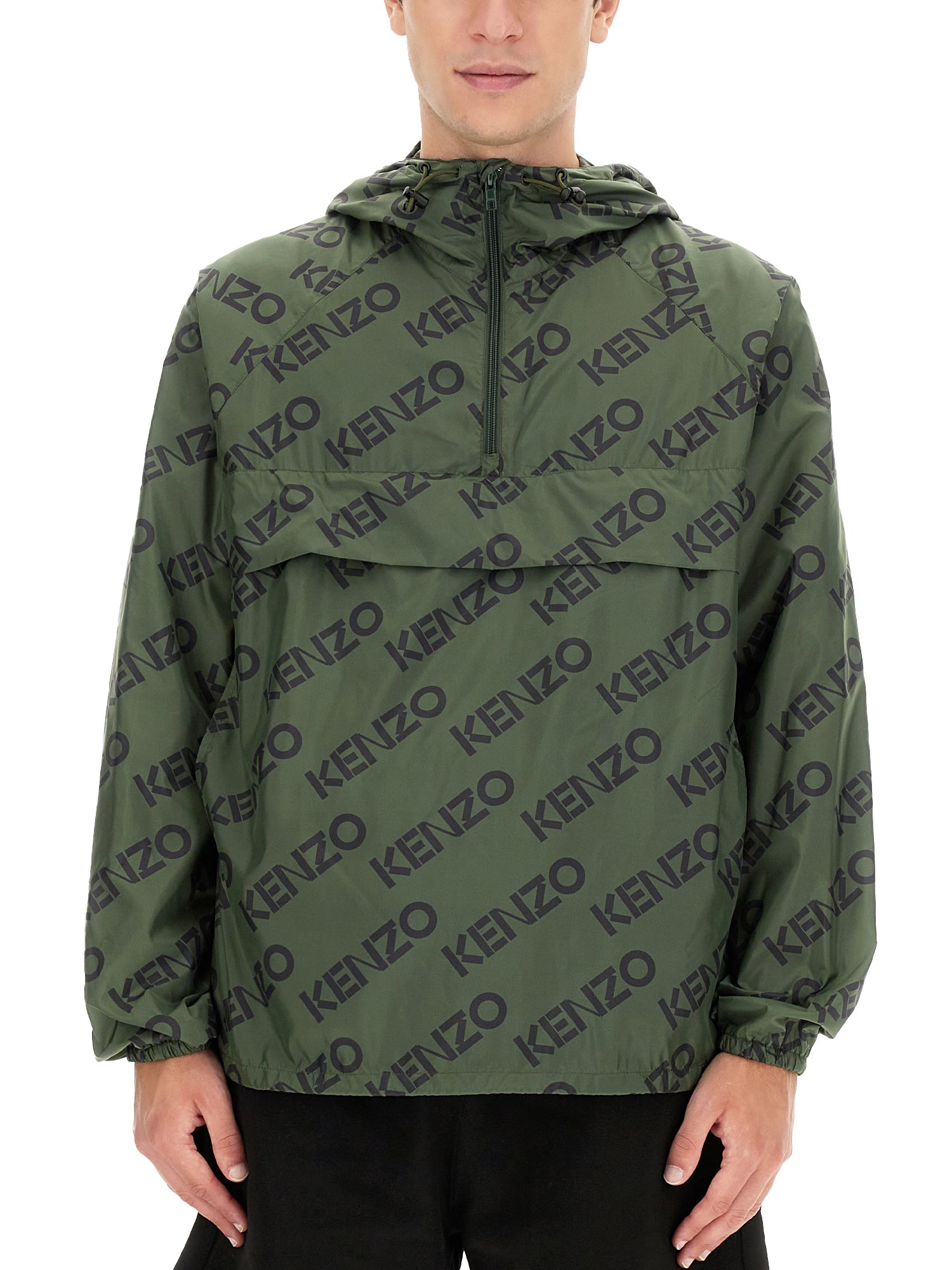 Shop Kenzo Monogram Jacket In Brown