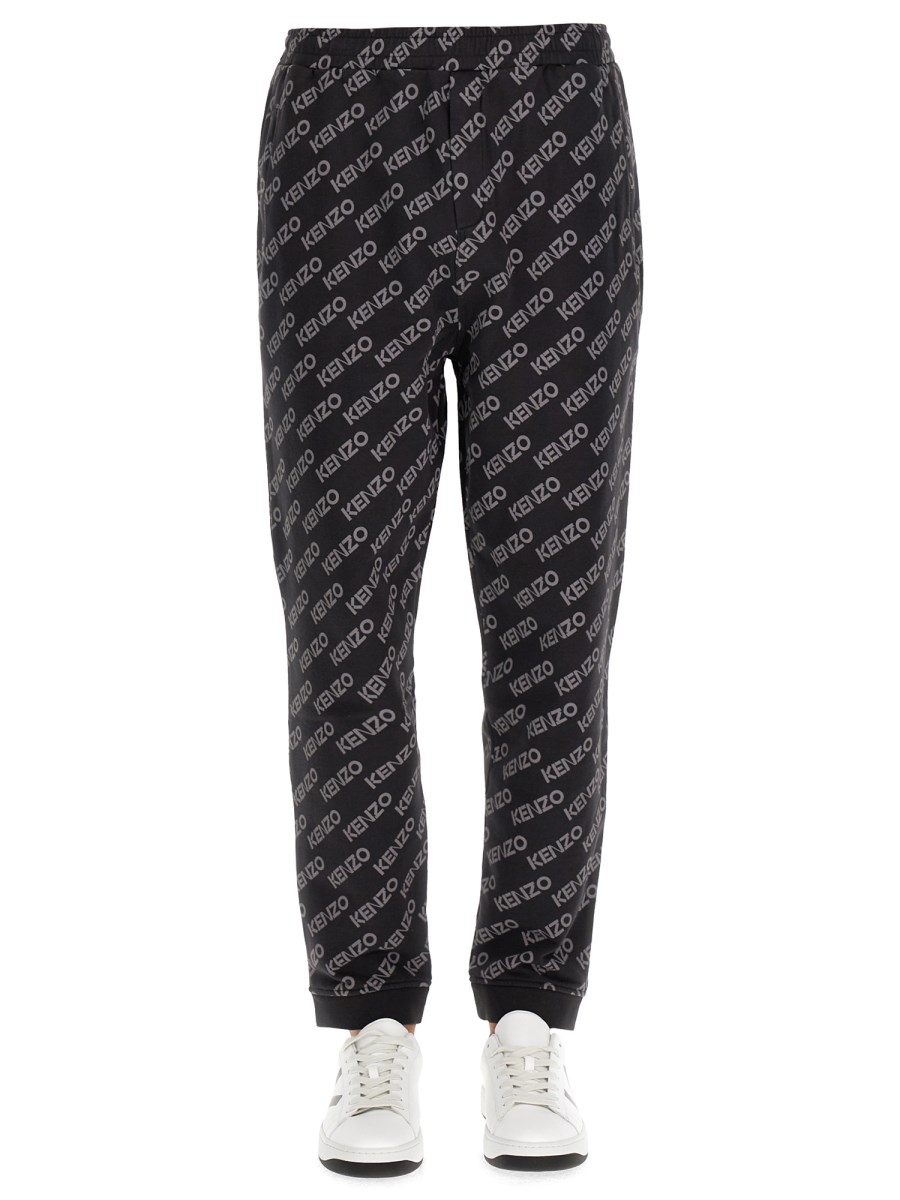 KENZO PANTALONE JOGGING IN COTONE CON MONOGRAM LOGO