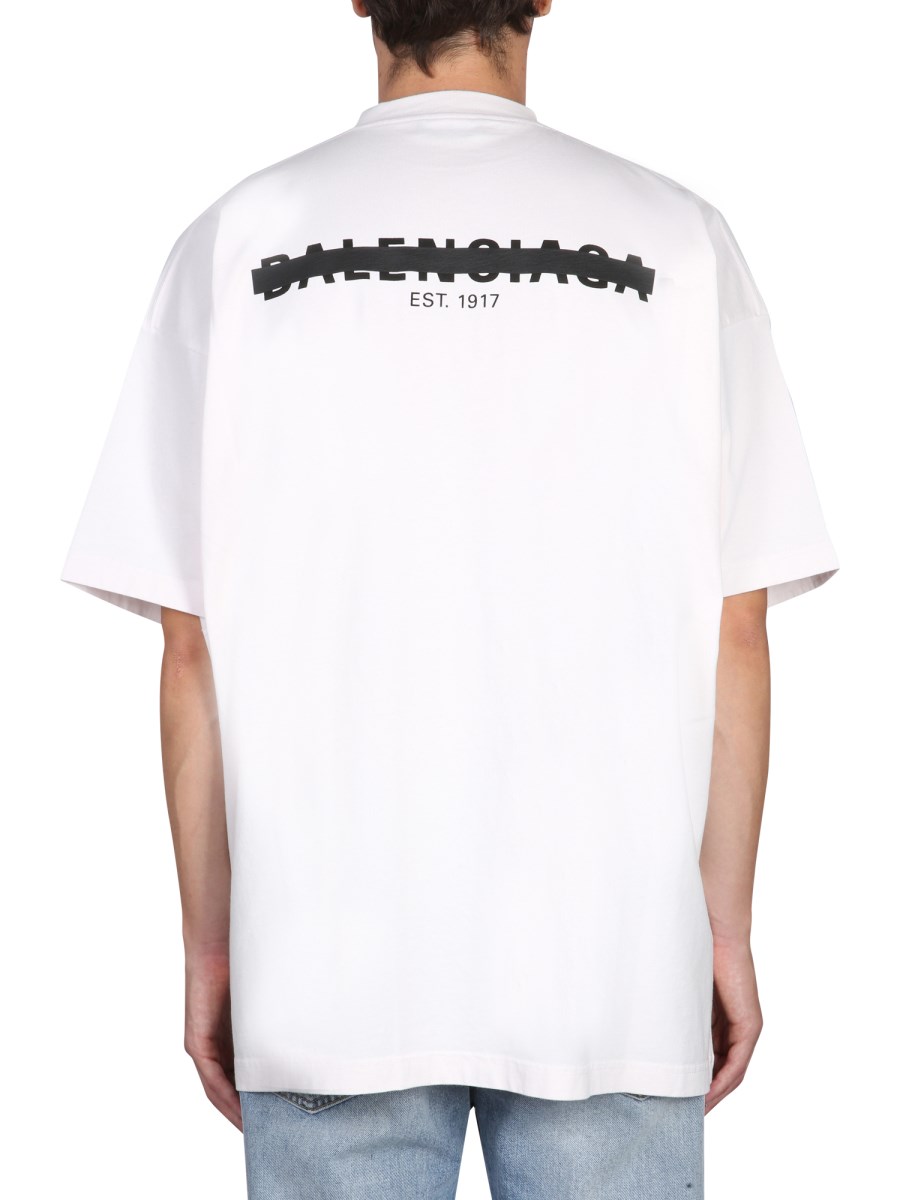 BALENCIAGA - STRIKE 1917 OVERSIZED COTTON T-SHIRT - Eleonora Bonucci