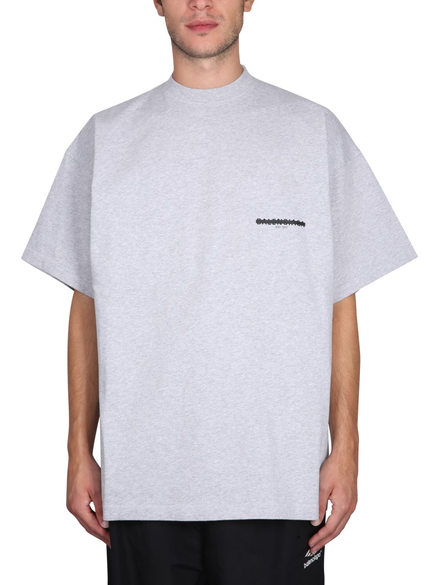 BALENCIAGA - STRIKE 1917 OVERSIZED COTTON T-SHIRT - Eleonora Bonucci