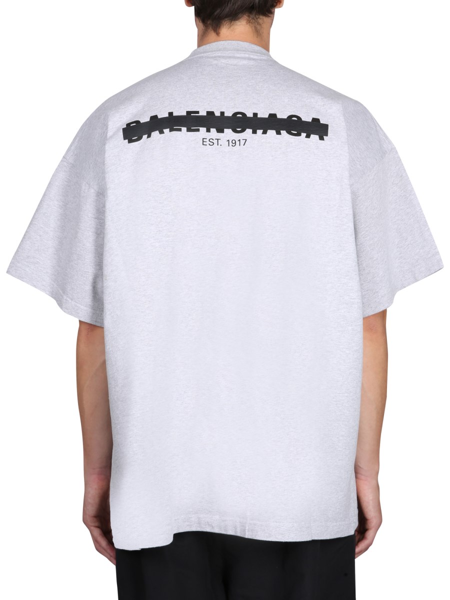 BALENCIAGA - STRIKE 1917 OVERSIZED COTTON T-SHIRT - Eleonora BALENCIAGA - STRIKE 1917 OVERSIZED COTTON T-SHIRT - Eleonora