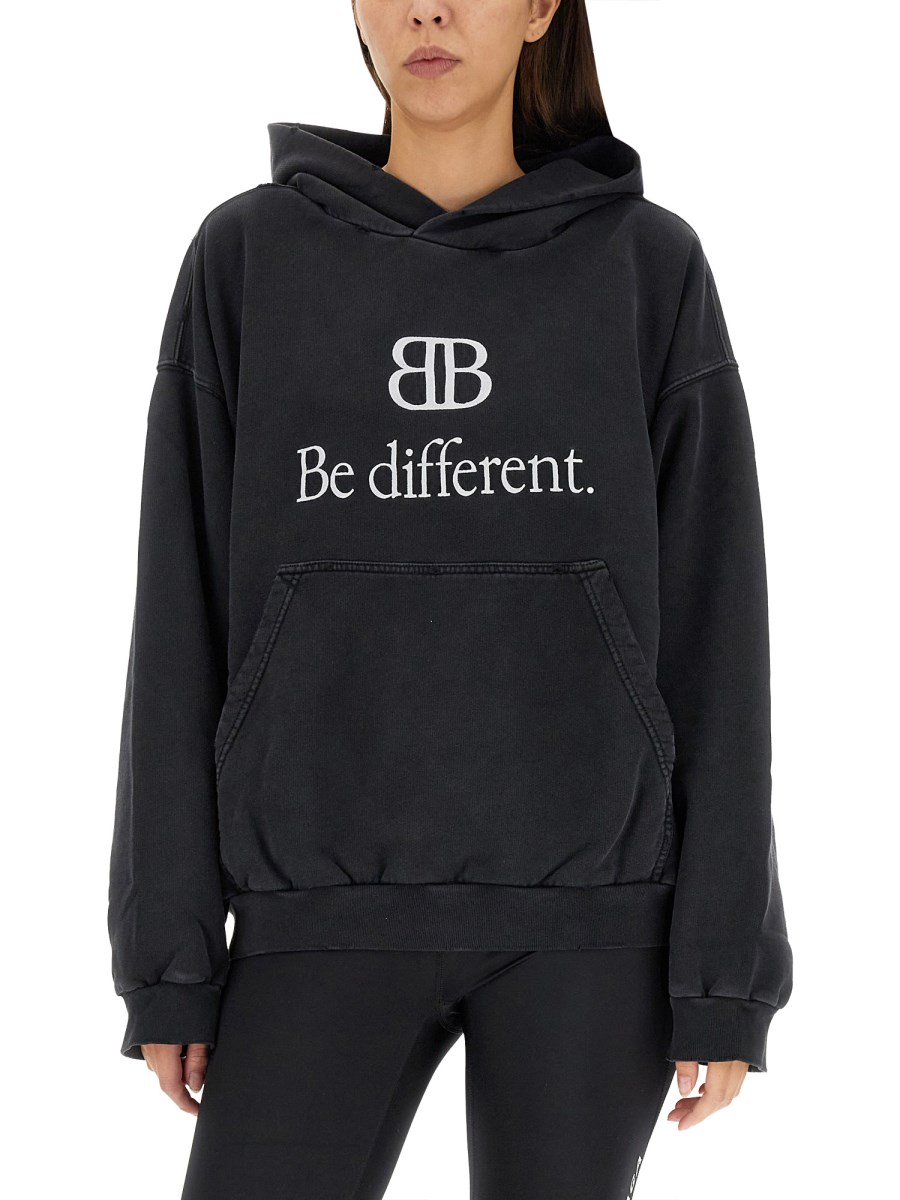 BALENCIAGA COTTON HOODIE WITH LOGO PRINT Eleonora Bonucci