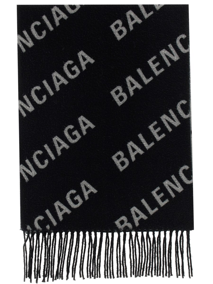 BALENCIAGA SCIARPA IN LANA CON MOTIVO LOGO