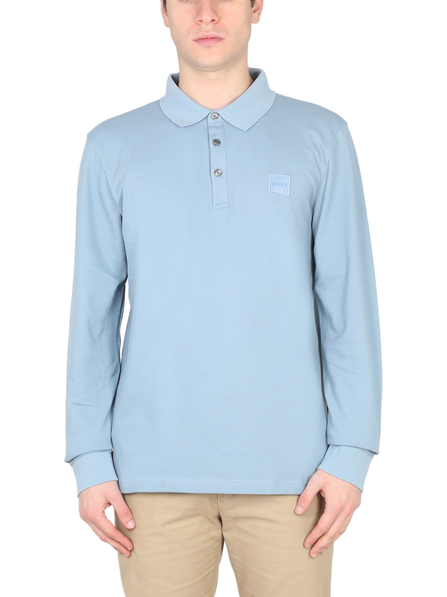 boss polo with logo patch