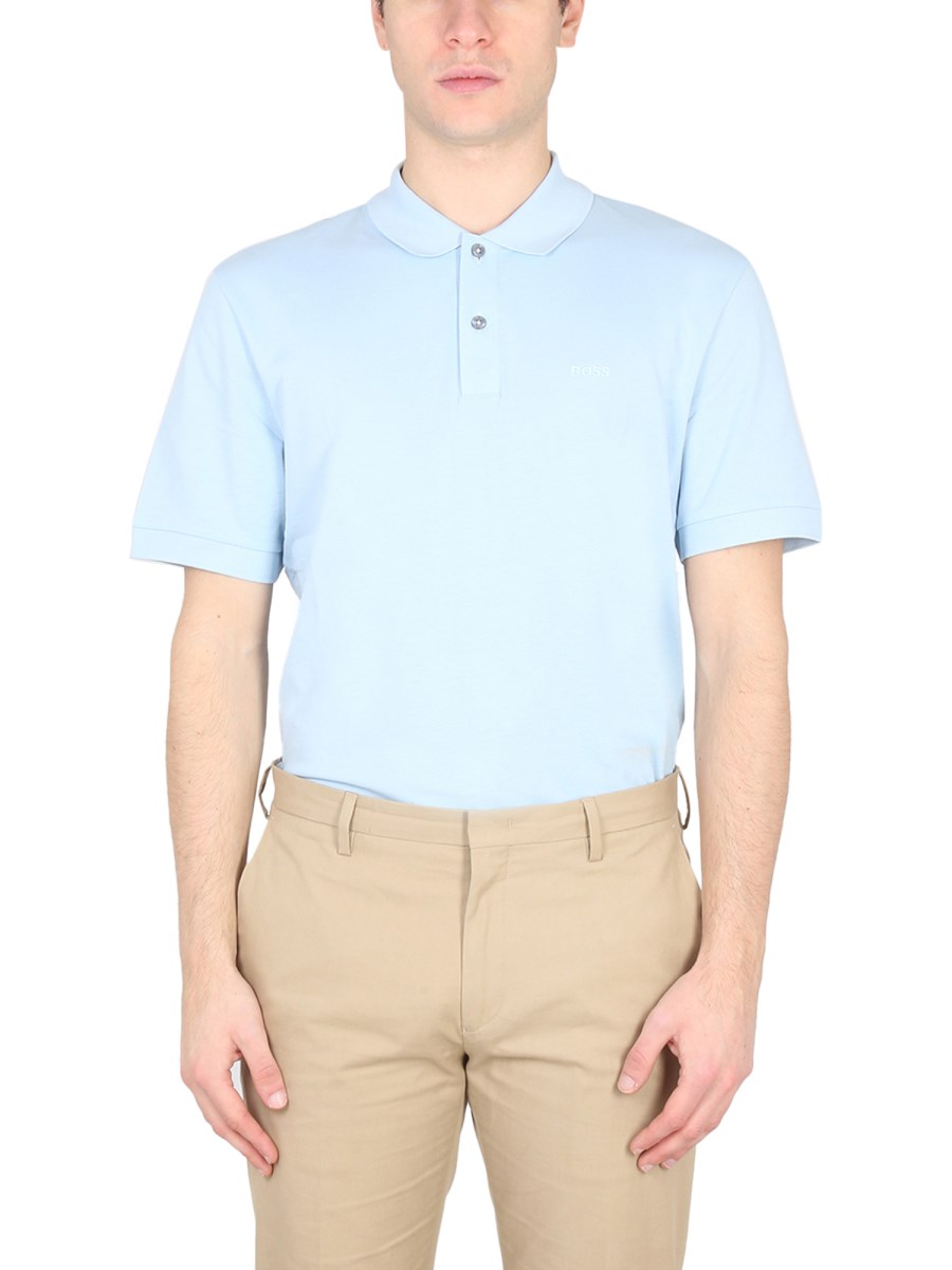 BOSS POLO IN COTONE CON RICAMO LOGO