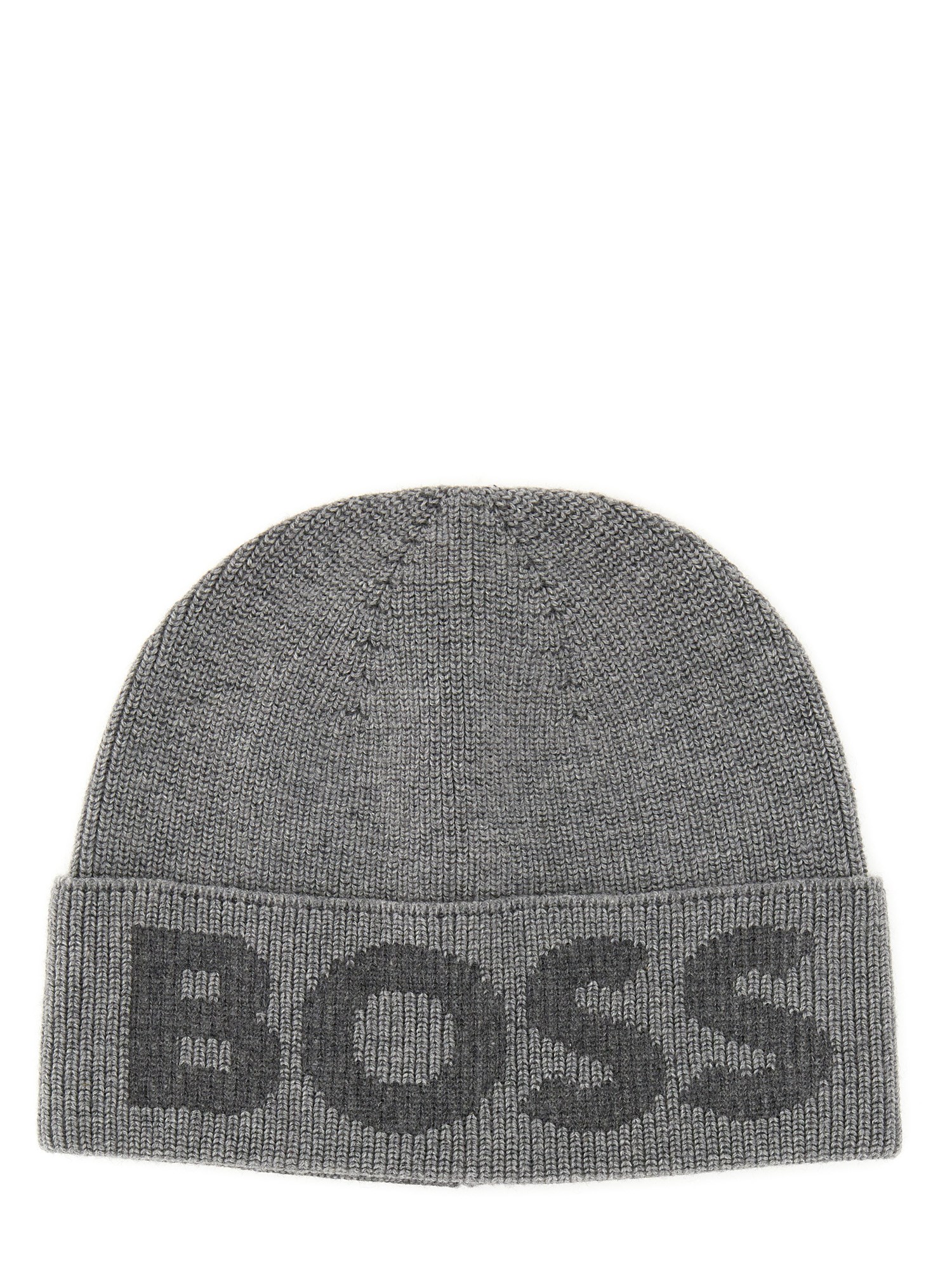boss knit hat with logo
