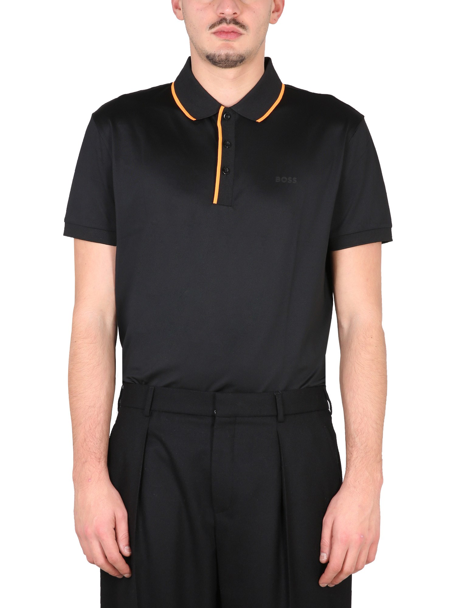 Shop Hugo Boss Polo With Logo In Black