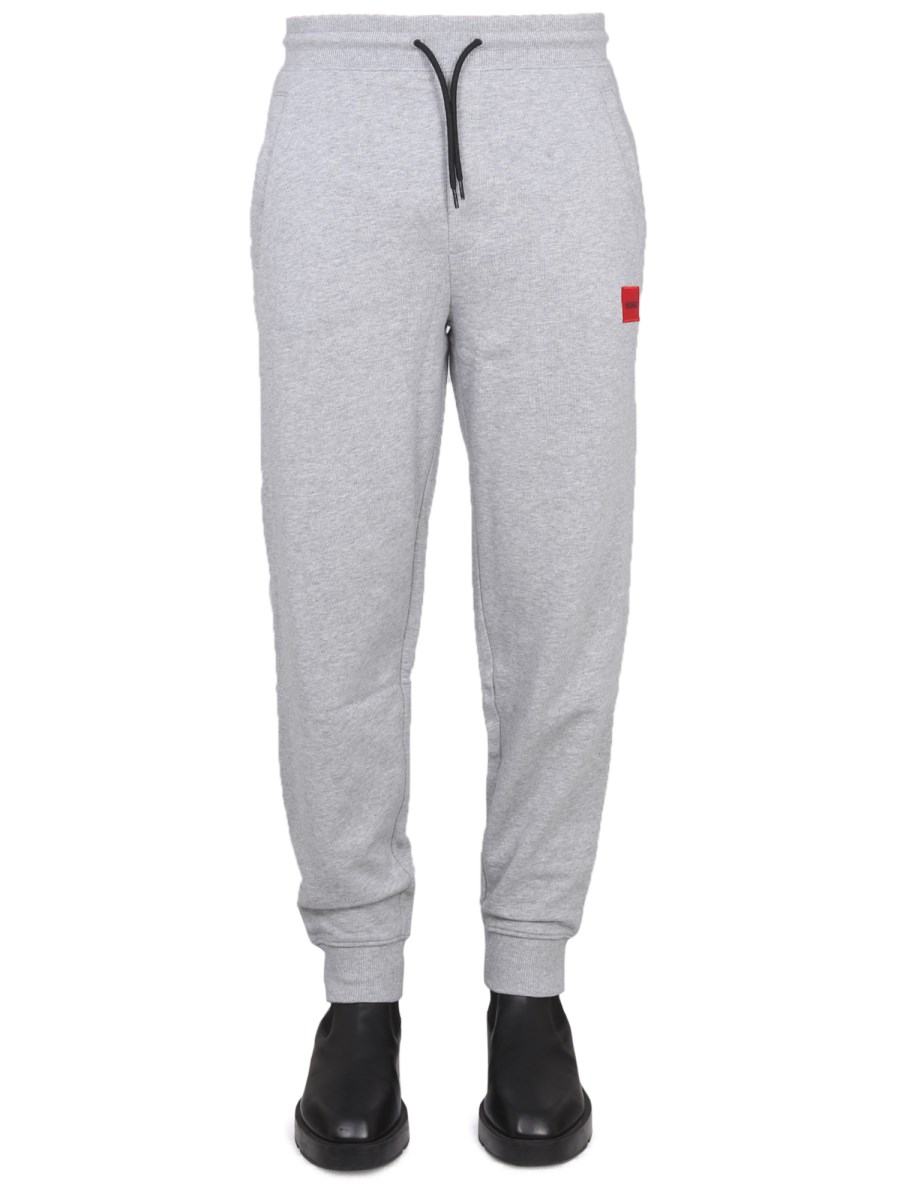 HUGO PANTALONE JOGGER IN COTONE CON RICAMO LOGO