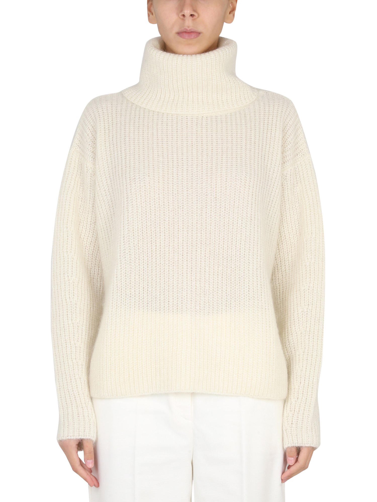 Shop Hugo Boss Turtleneck Shirt In White