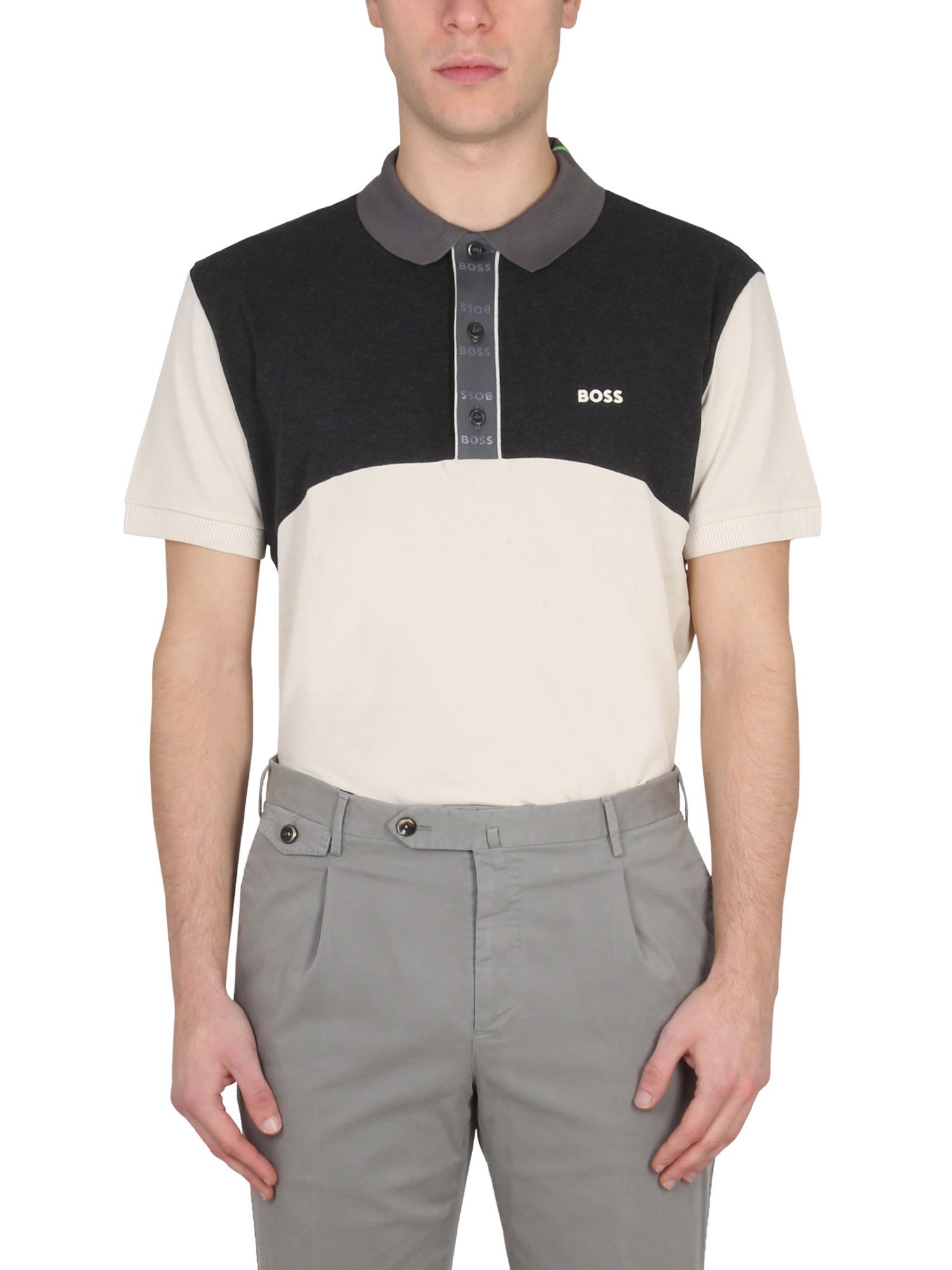 Hugo Boss Boss Men Polo With Logo In White