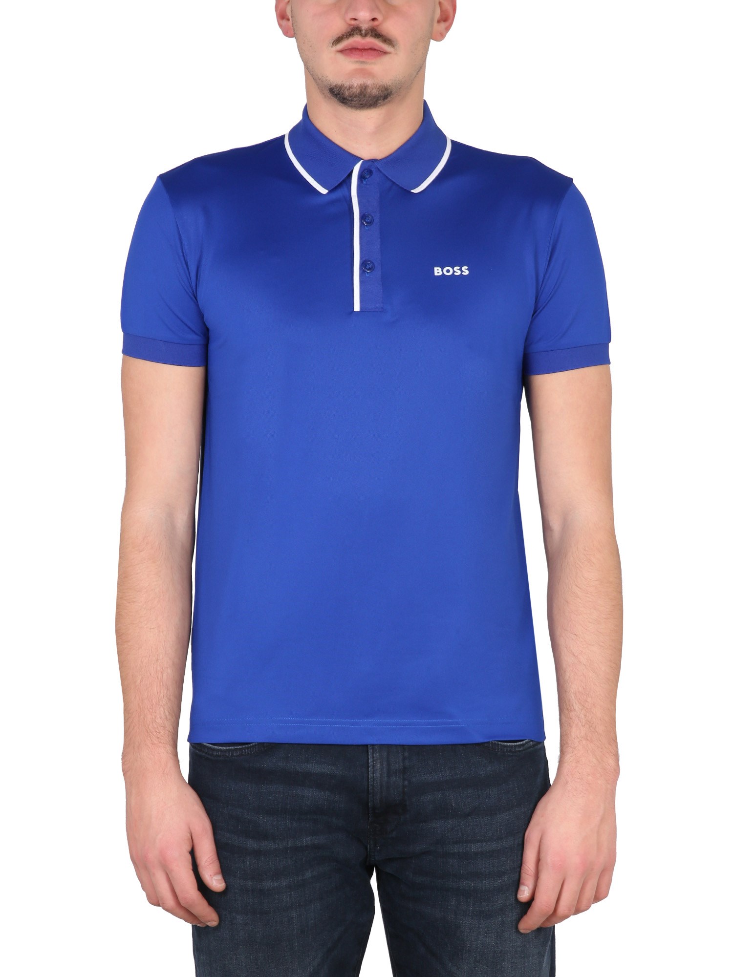 Shop Hugo Boss Polo With Logo In Blue