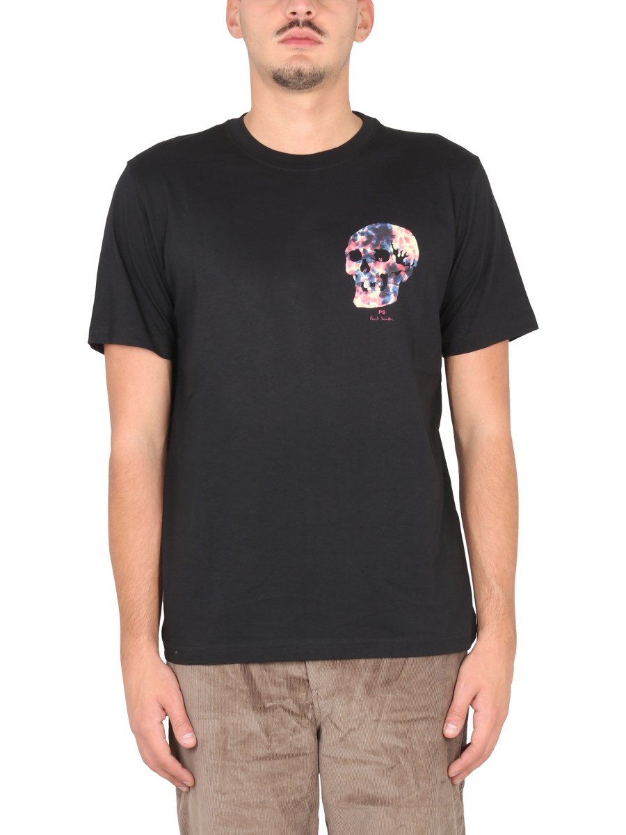 T-SHIRT CON STAMPA TIE DYE SKULL