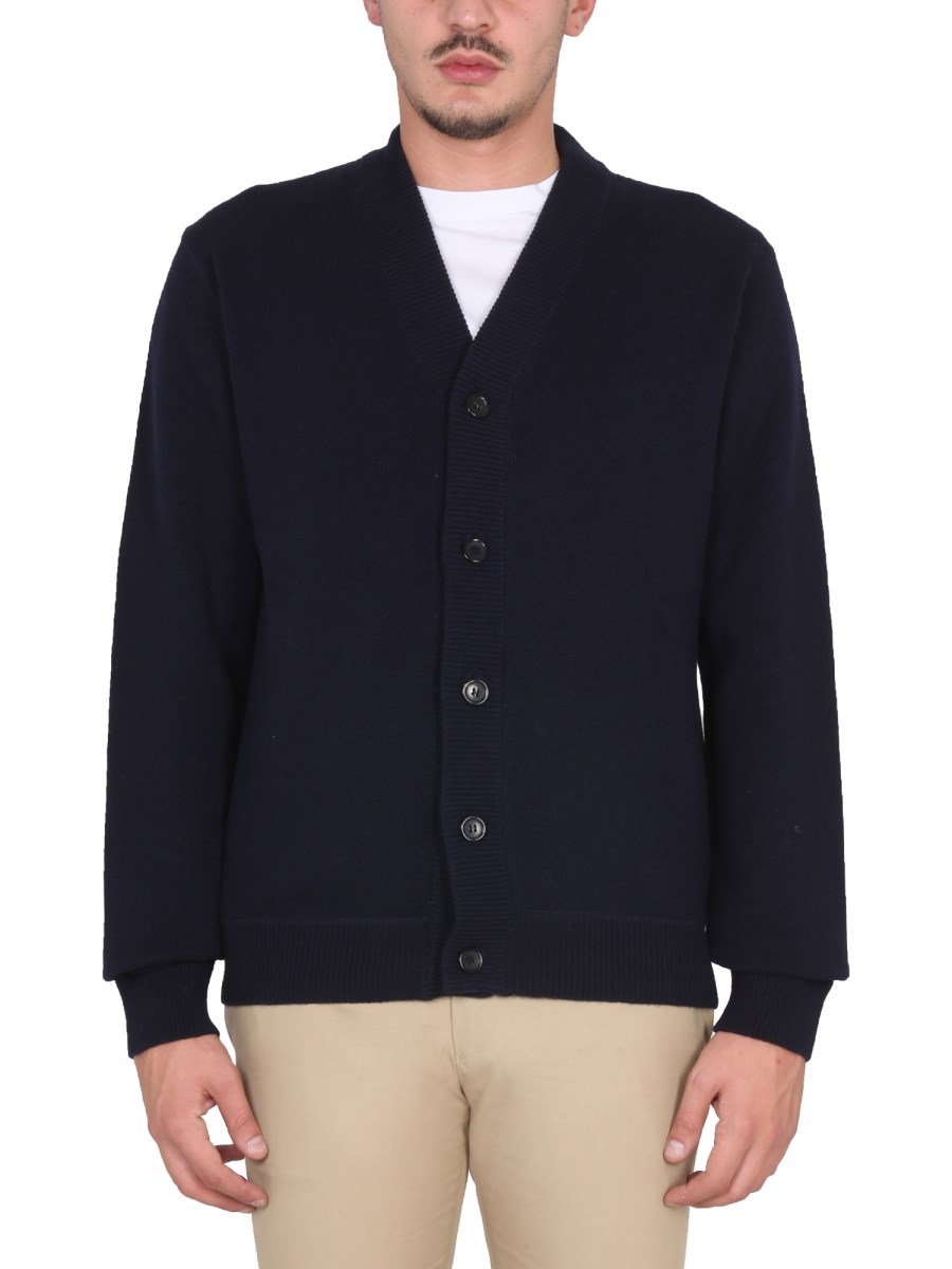 PS BY PAUL SMITH CARDIGAN IN LANA MERINO CON SCOLLO A V